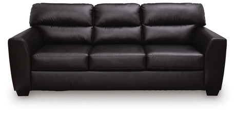 Glennbre Midnight Faux Leather Queen Sofa Sleeper view 3