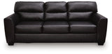 Glennbre Midnight Faux Leather Sofa view 3
