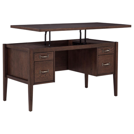 Graham 54-inch 4-drawer Double Pedestal Lift Top Computer Desk Chocolate from Decor Furniture