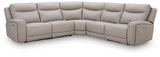 Gravier Gray 5-Piece Power Reclining Sectional view 4