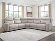 Gravier Gray 5-Piece Power Reclining Sectional view 5