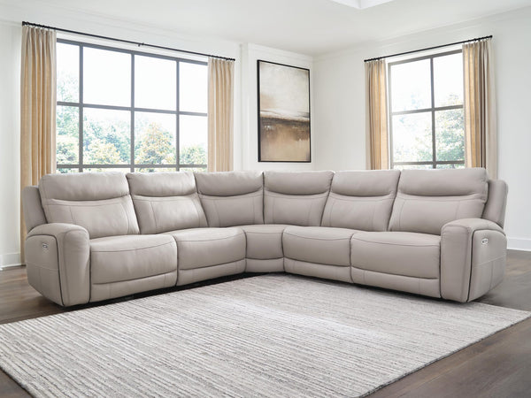 Gravier Gray 5-Piece Power Reclining Sectional view 5