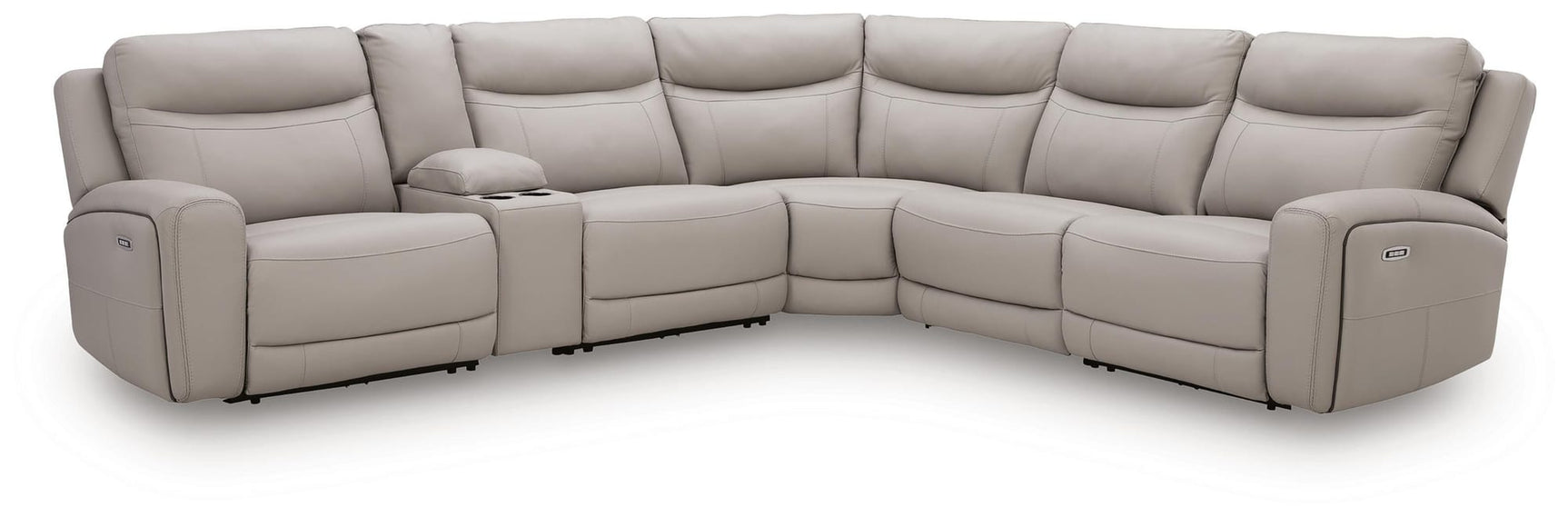Gravier Gray 6-Piece Power Reclining Sectional with Storage Console view 4