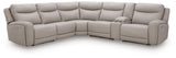 Gravier Gray 6-Piece Power Reclining Sectional with Storage Console view 5