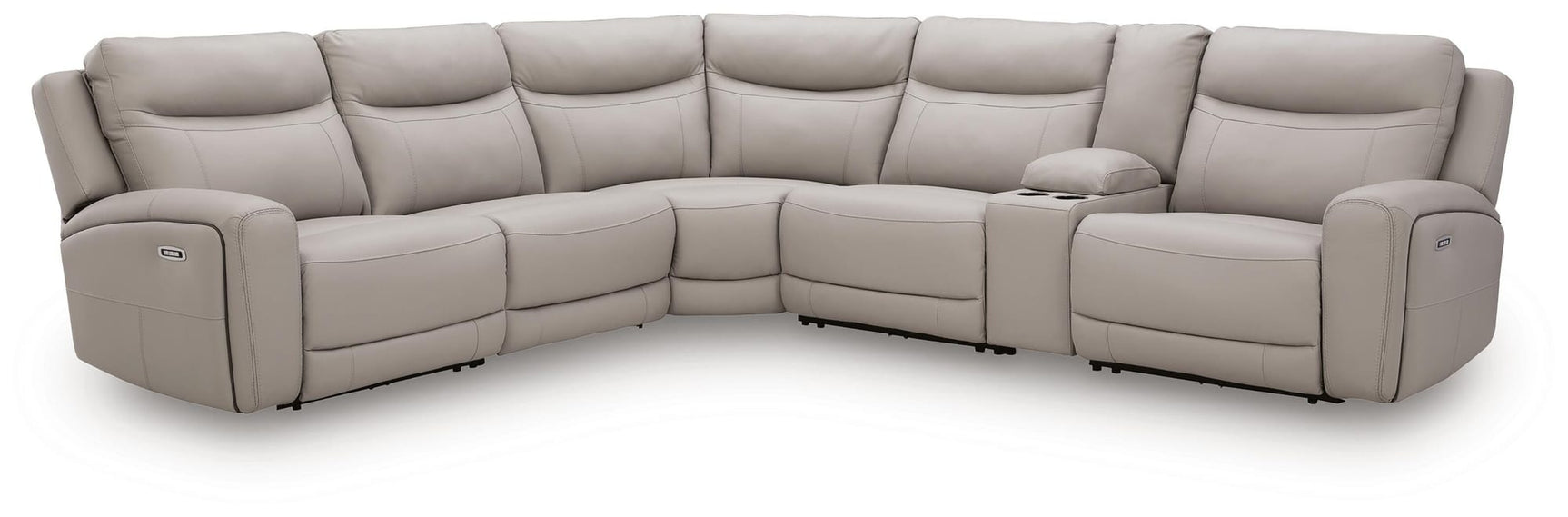 Gravier Gray 6-Piece Power Reclining Sectional with Storage Console view 5