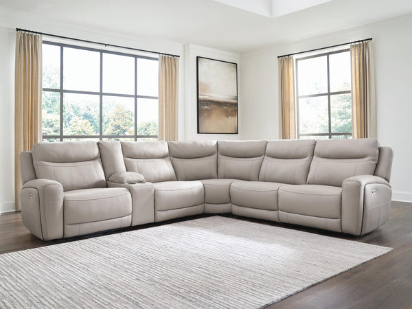 Gravier Gray 6-Piece Power Reclining Sectional with Storage Console view 6