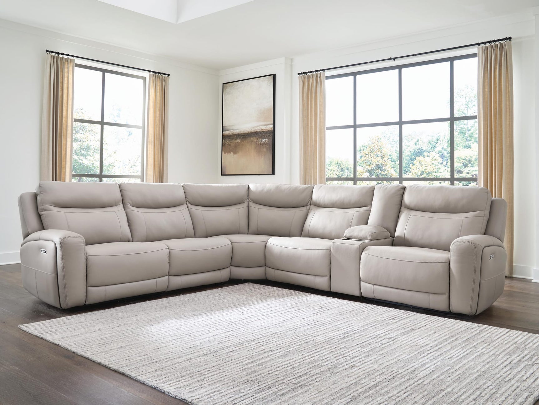Gravier Gray 6-Piece Power Reclining Sectional with Storage Console view 8