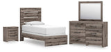 Graystorm Brown Gray Panel Bedroom Set