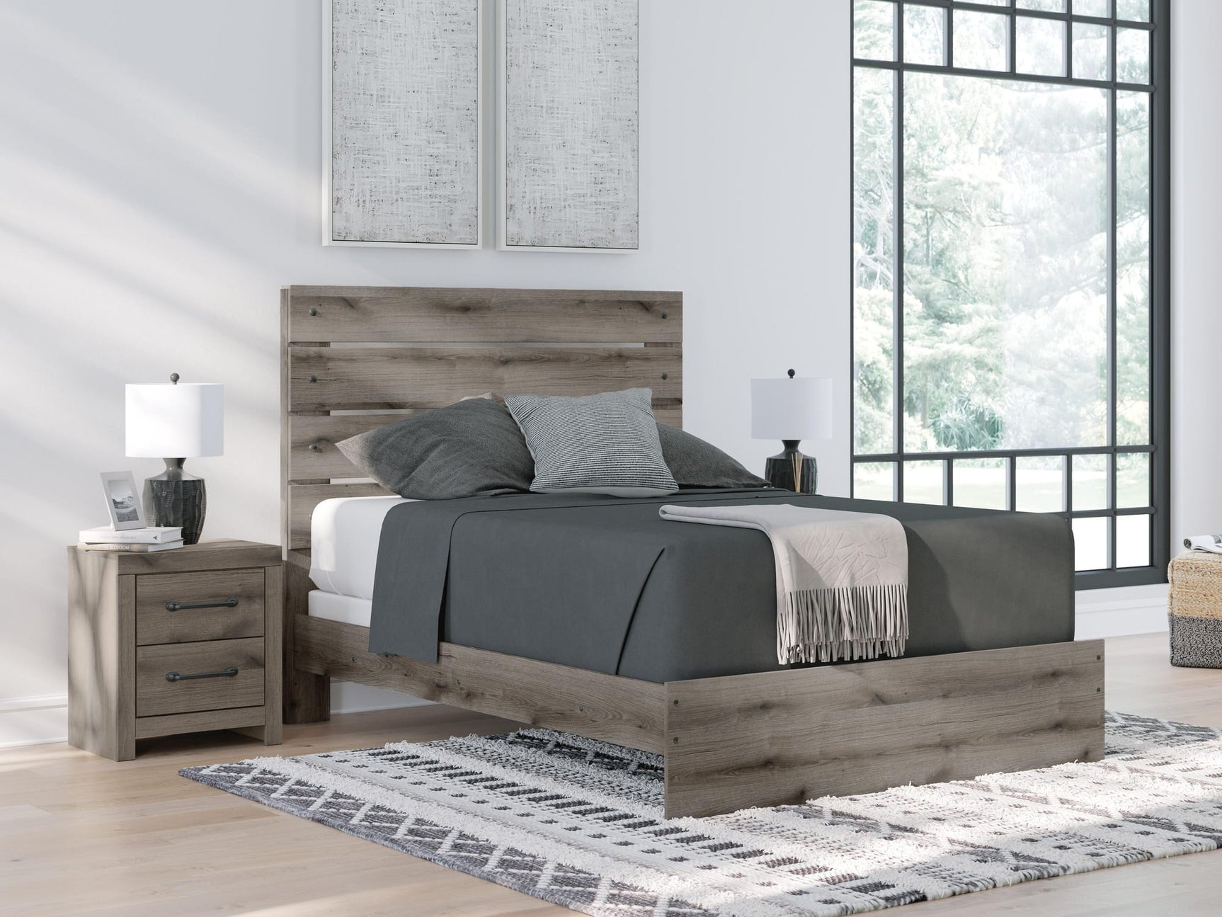 Graystorm Brown Gray Panel Bedroom Set view 12