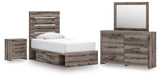 Graystorm Brown Gray Panel Storage Bedroom Set 2 view 2