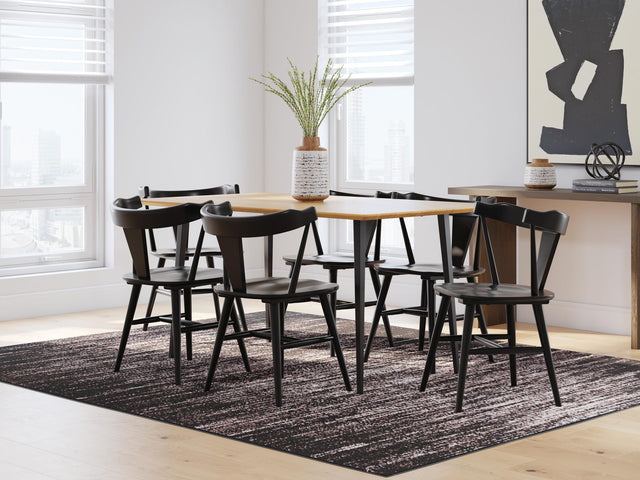 Gretlynn Black/Natural Dining Set from Decor Furniture