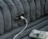 HamlinBay Gunmetal Chenille Power Gliding Chaise from Decor Furniture