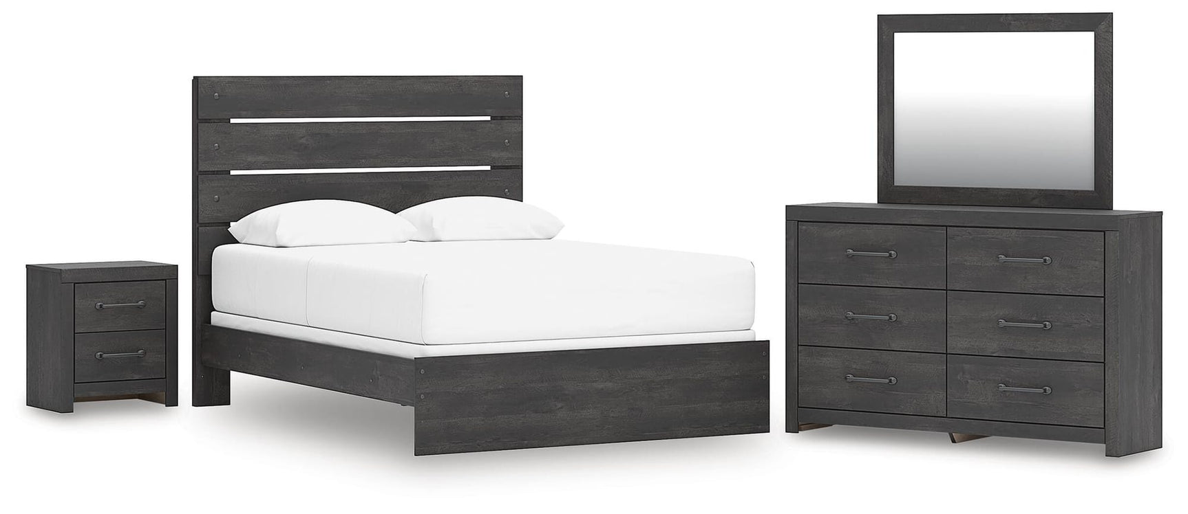 Hollivern Dark Gray Panel Bedroom Set from Decor Furniture