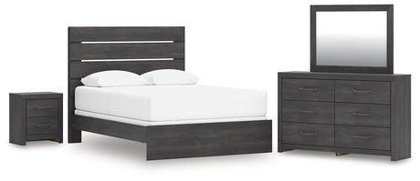 Hollivern Dark Gray Panel Bedroom Set from Decor Furniture