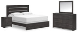 Hollivern Dark Gray Panel Bedroom Set view 2