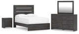 Hollivern Dark Gray Panel Bedroom Set