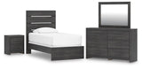 Hollivern Dark Gray Panel Bedroom Set view 4