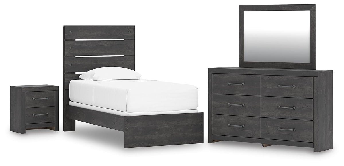 Hollivern Dark Gray Panel Bedroom Set