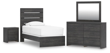 Hollivern Dark Gray Panel Bedroom Set
