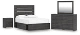 Hollivern Dark Gray Panel Storage Bedroom Set 2 from Decor Furniture