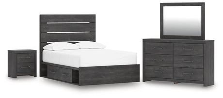 Hollivern Dark Gray Panel Storage Bedroom Set 2 from Decor Furniture