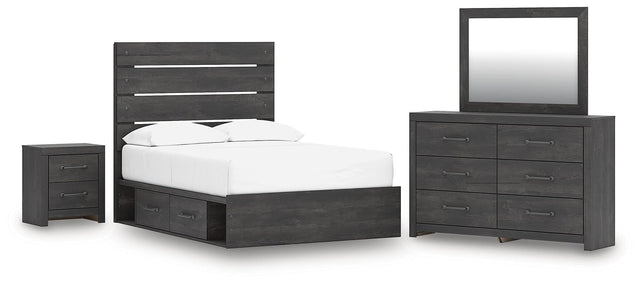 Hollivern Dark Gray Panel Storage Bedroom Set 2 from Decor Furniture