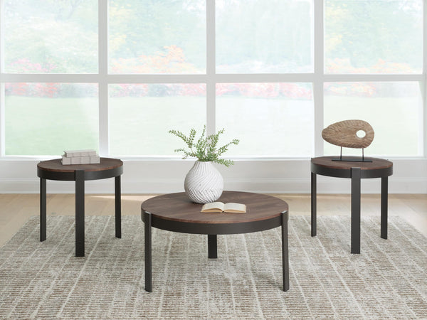 Horizon Hills Brown/Black Table (Set of 3) from Decor Furniture
