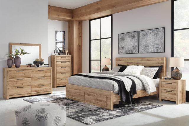 Hyanna Tan Brown Panel Storage Bedroom Set Queen 4: Bed, Dresser, Mirror, Chest from Decor Furniture