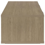 Ingram 2-Drawer Rectangular Coffee Table with Open Shelf Latte view 6