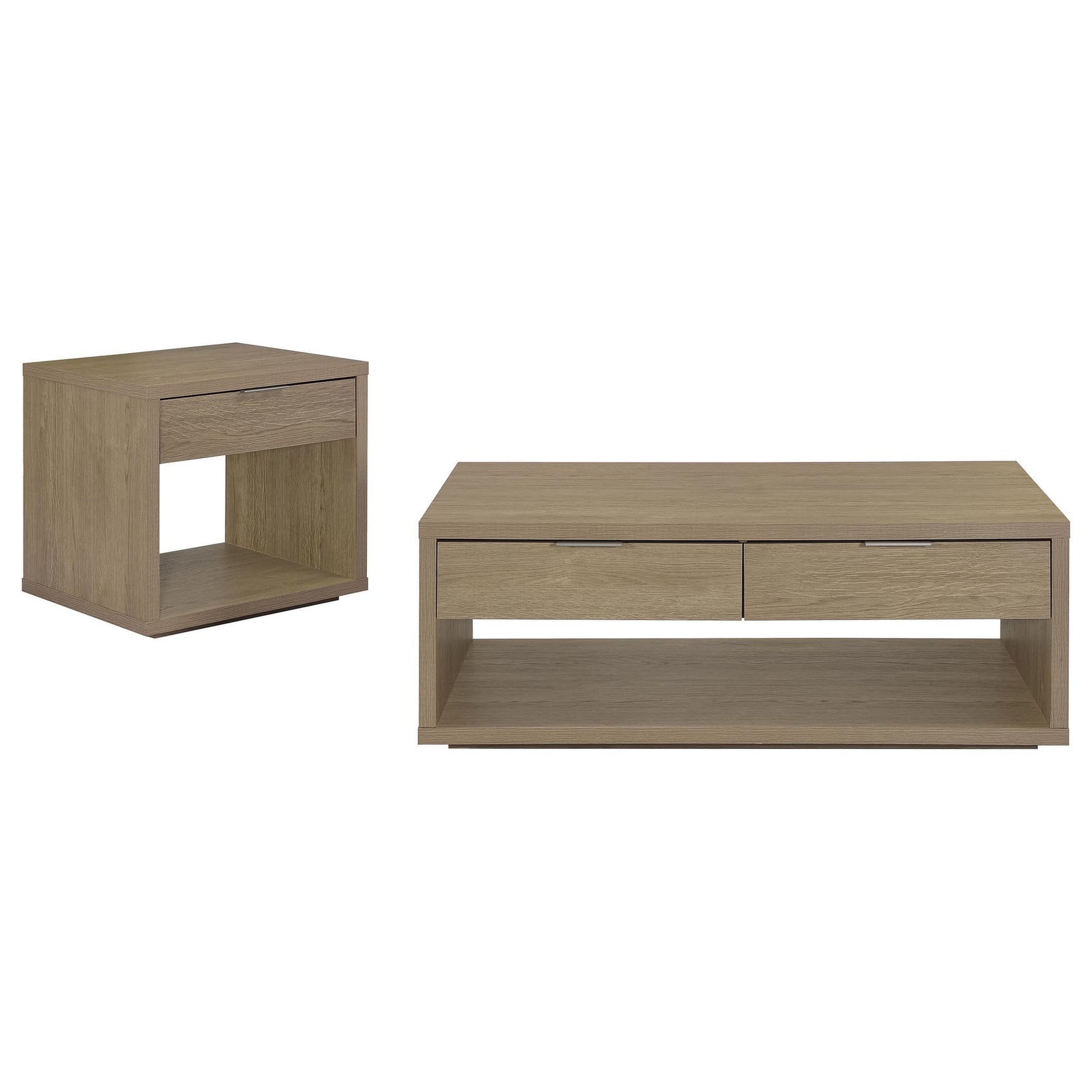 Ingram 2-Piece Coffee and End Table Set with Storage Latte view 2
