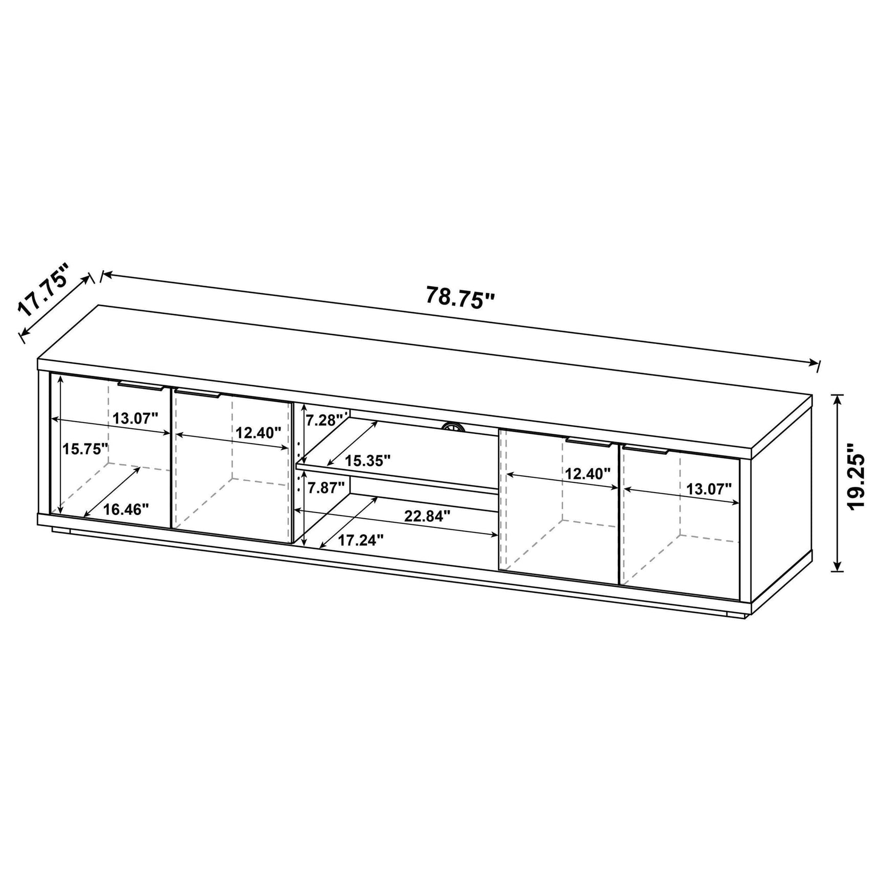 Ingram 4-Door TV Stand for TVs up to 85 Inches Latte view 10
