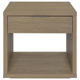 Ingram Square End Table with Drawer and Open Shelf Latte view 4