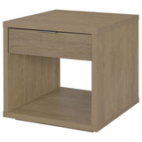 Ingram Square End Table with Drawer and Open Shelf Latte view 5