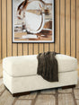 Jayne Park Sand Chenille Ottoman from Decor Furniture