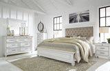 Kanwyn Whitewash Panel Bedroom Set with Multiple Configurations Queen 5: Bed, Dresser, Mirror, Chest, NightStand from Decor Furniture