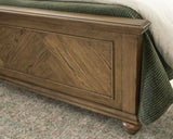 Karallin Medium Brown King Panel Bed detail view