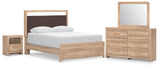 Kinlanni Tan Upholstered Platform Bedroom Set from Decor Furniture