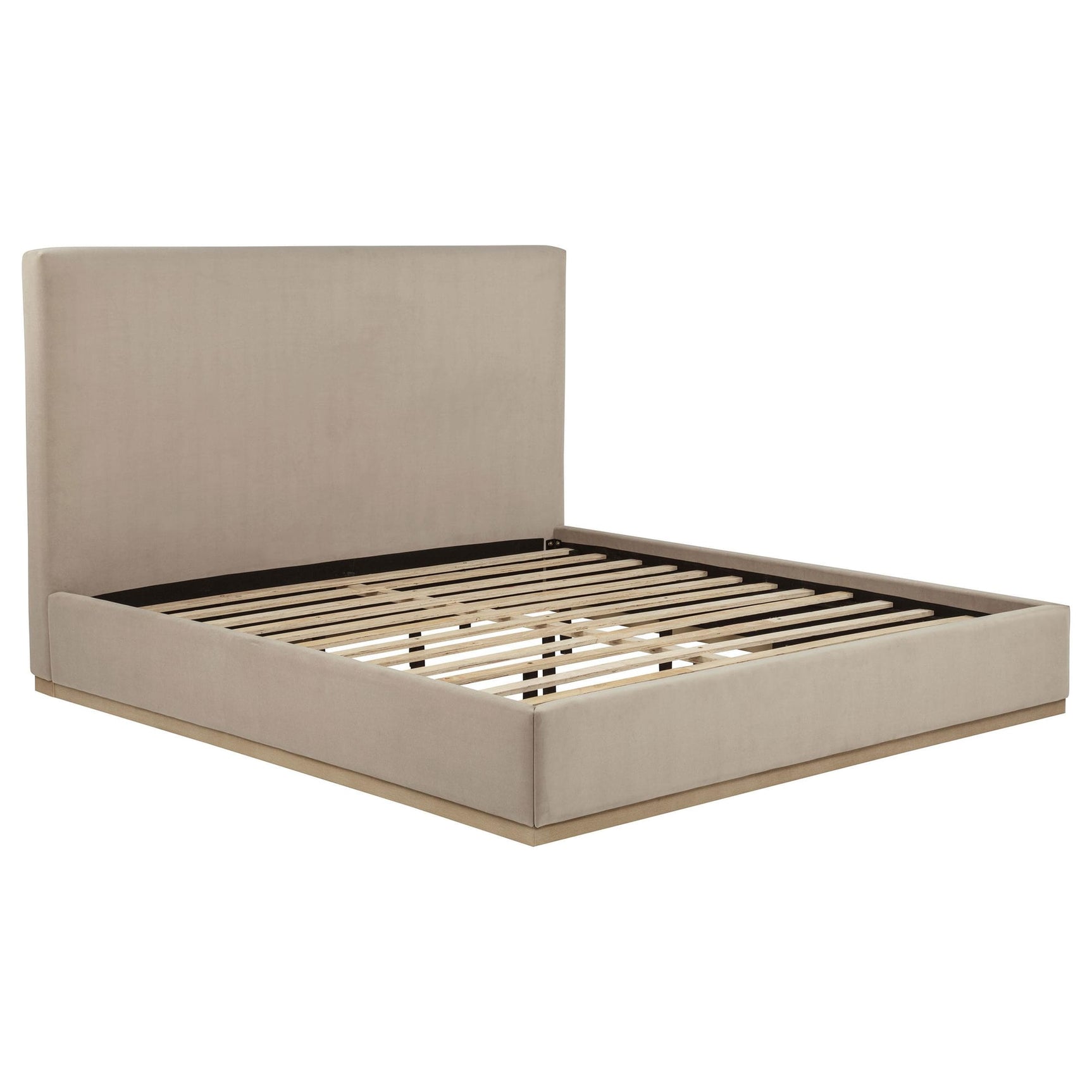 Knox Eastern King Fabric Upholstered Platform Bed Khaki from Decor Furniture