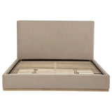 Knox Eastern King Fabric Upholstered Platform Bed Khaki view 3