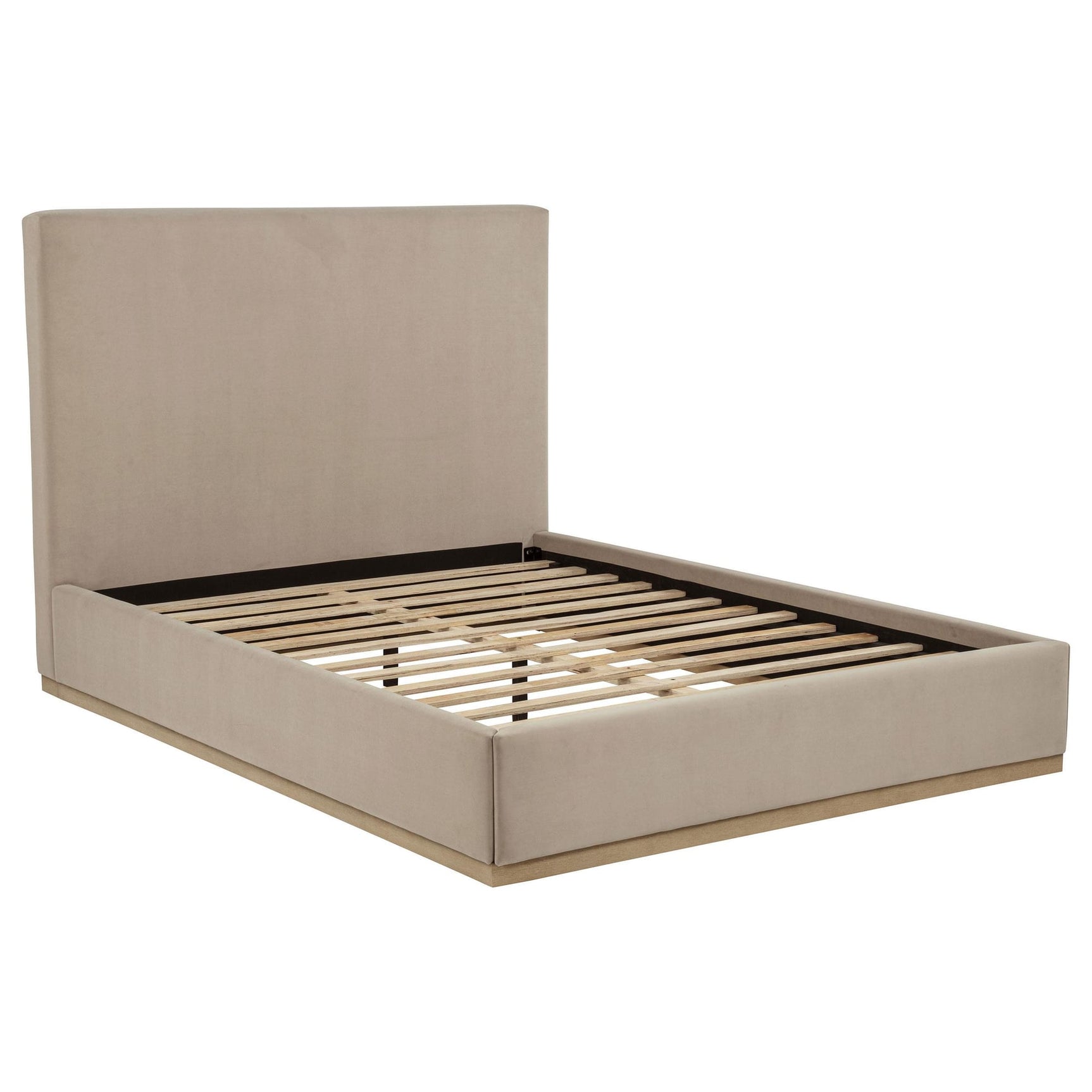Knox Queen Fabric Upholstered Platform Bed Khaki from Decor Furniture