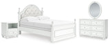 Kozlani White Upholstered Panel Bedroom Set from Decor Furniture