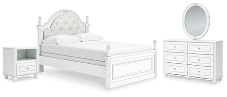 Kozlani White Upholstered Panel Bedroom Set from Decor Furniture