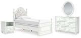 Kozlani White Upholstered Panel Bedroom Set view 2