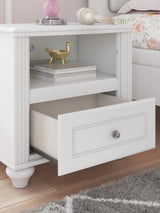 Kozlani White Upholstered Panel Bedroom Set detail view