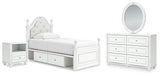 Kozlani White Upholstered Panel Storage Bedroom Set view 2