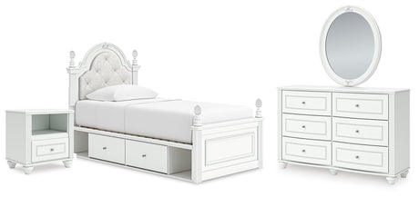 Kozlani White Upholstered Panel Storage Bedroom Set view 2