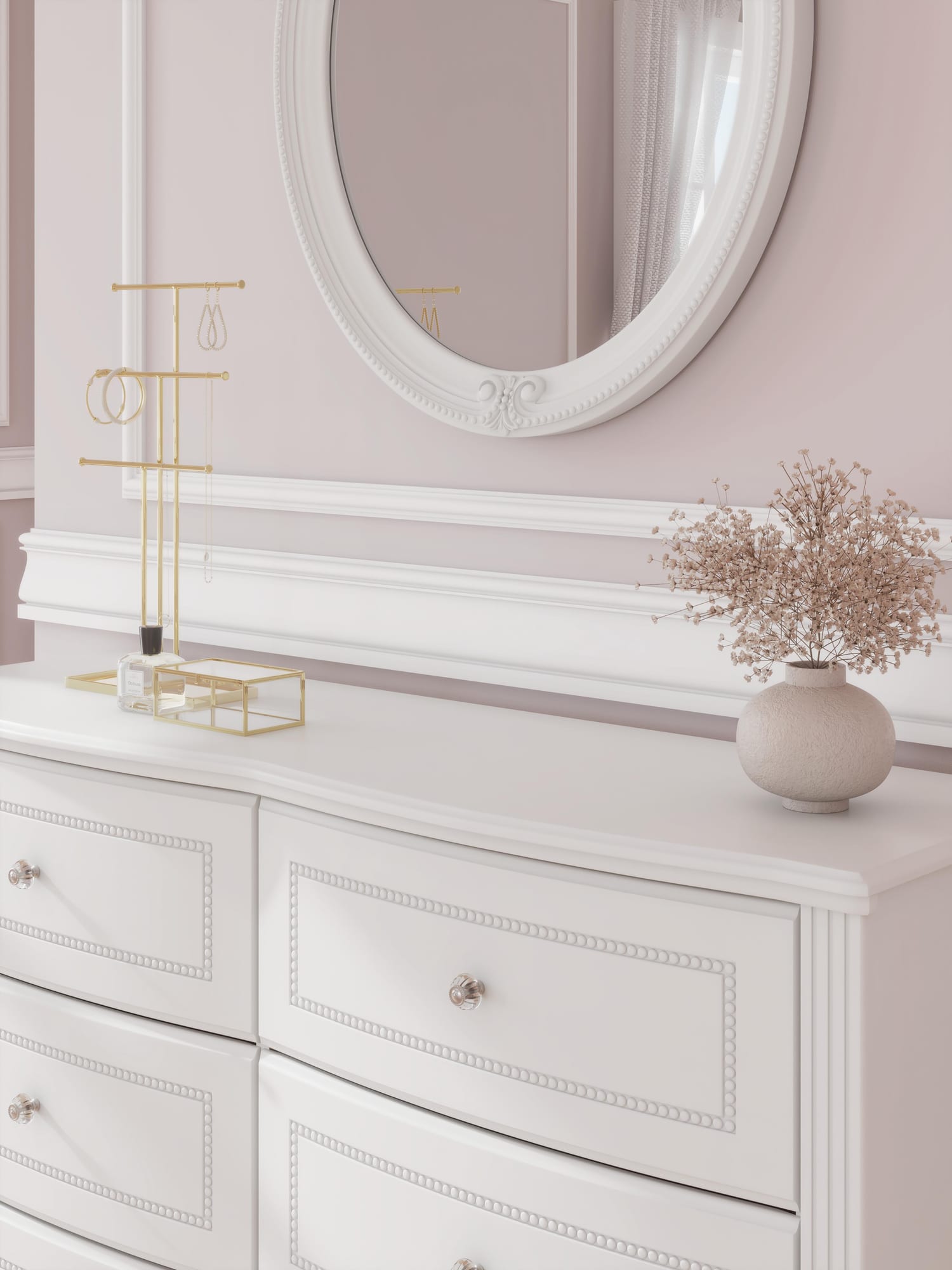 Kozlani White Upholstered Panel Storage Bedroom Set detail view