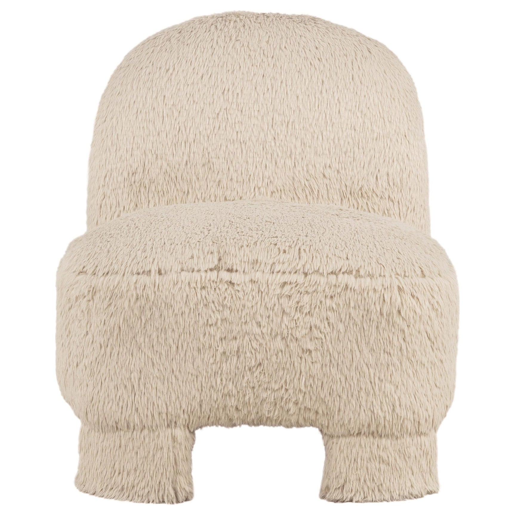 Lacombe Faux Fur Accent Chair Latte view 2