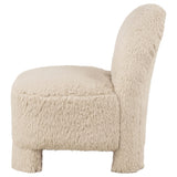 Lacombe Faux Fur Accent Chair Latte view 4