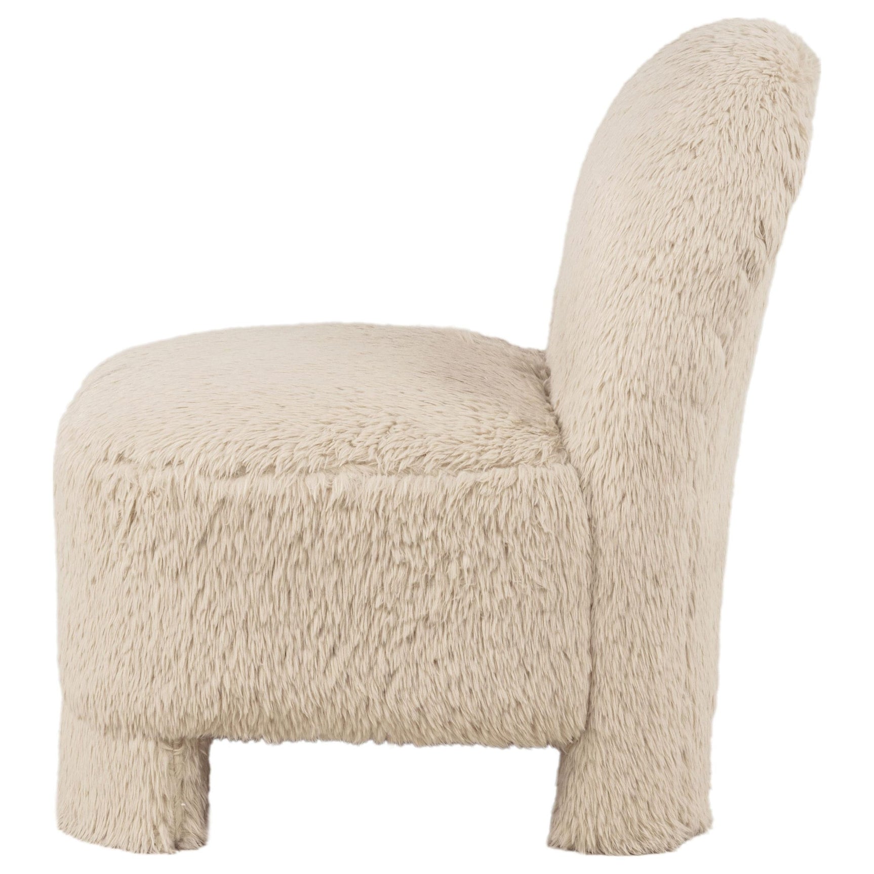 Lacombe Faux Fur Accent Chair Latte view 4